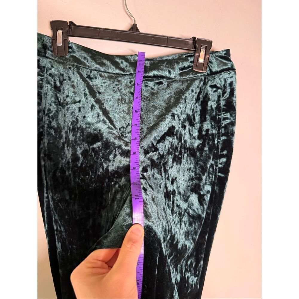 Cynthia Rowley emerald green velvet velour wide leg dress pants trousers - Picture 5 of 7